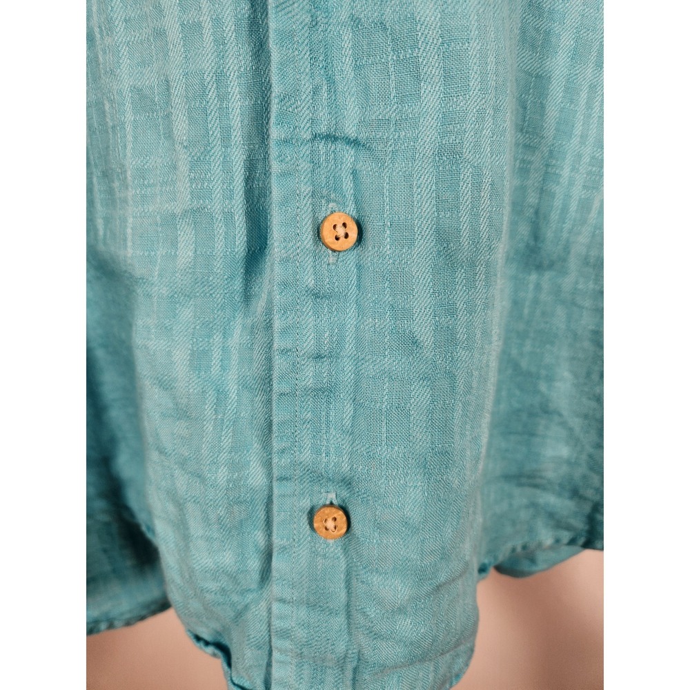 Jos. A. Bank Aqua Turquoise 100% Linen Long Sleeve Button Up Shirt Size XL - Picture 4 of 10